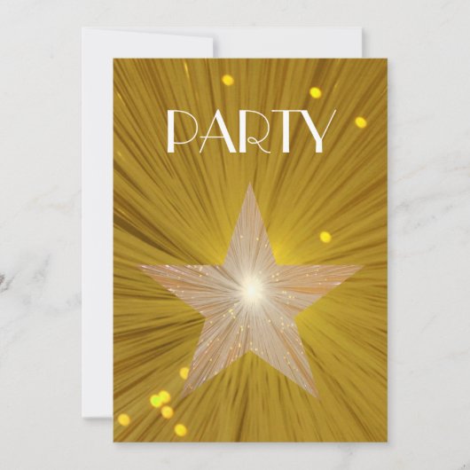 Invitation Gold Star "Party" (Devant)