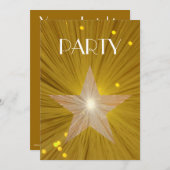 Invitation Gold Star "Party" (Devant / Derrière)