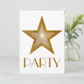 Invitation Gold Star 'Party' blanc (Debout devant)