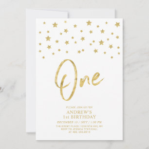 Invitation Gold Star   Une fête d'anniversaire
