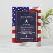 Invitation Gold Star US Flag Parti de retraite militaire (Debout devant)