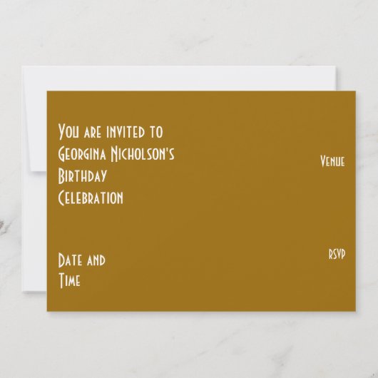 Invitation Gold Star 'VIP PASS' horizontale (Dos)