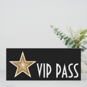Invitation Gold Star 'VIP PASS' noir long (Debout devant)