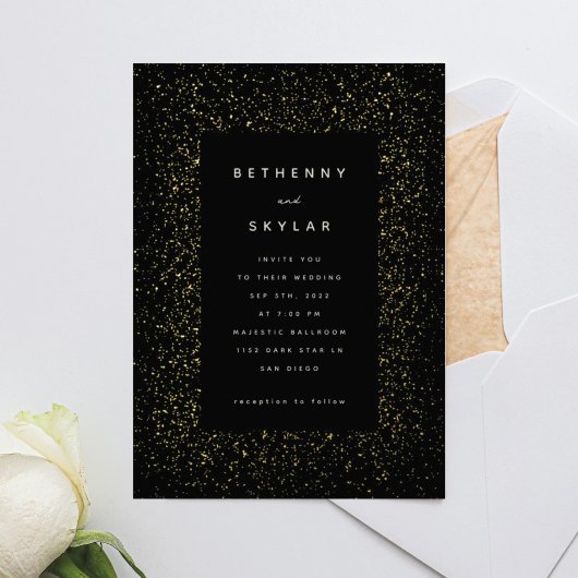 Invitation Gold Starry Night Foil