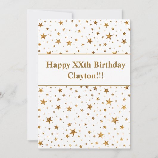 Invitation Gold Stars avec message Anniversaire (Devant)