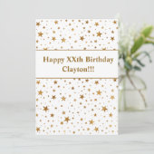 Invitation Gold Stars avec message Anniversaire (Debout devant)
