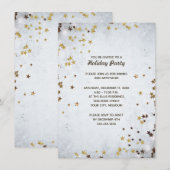 Invitation Gold Stars Élégante fête de Noël (Devant / Derrière)