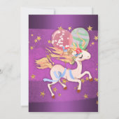 Invitation Gold Stars et Purple Unicorn Anniversaire (Dos)