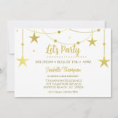 Invitation Gold Stars Faisons la fête Anniversaire (Devant)