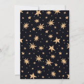 Invitation Gold Stars Marine Blue Trendy Starry Baby shower (Dos)