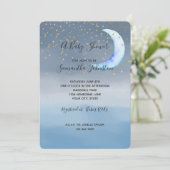 Invitation Gold Stars Moon Blue Ombre (Debout devant)