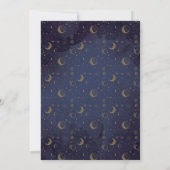 Invitation Gold Stars Moon Midnight Blue Celestin Mariage (Dos)