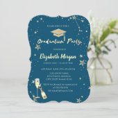 Invitation Gold Stars Parties scintillant Grad Casquette (Debout devant)