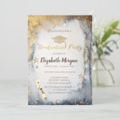 Invitation Gold Stars Parties scintillant Grad Casquette Aqua (Debout devant)