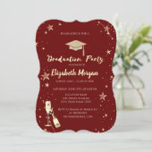 Invitation Gold Stars Parties scintillant Grad Casquette Red (Debout devant)