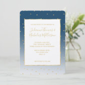 Invitation Gold Stars Sky Shine Bright Ombre Mariage (Debout devant)