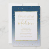 Invitation Gold Stars Sky Shine Ombre Anniversaire (Devant)