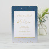 Invitation Gold Stars Sky Shine Ombre Anniversaire (Debout devant)