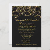 Invitation Gold String Lights Gold Texte 50e anniversaire (Dos)