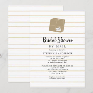 Invitation Gold Stripe + boîte d'expédition Fête des mariées 