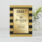 Invitation Gold Striped Surprise 30e anniversaire (Debout devant)