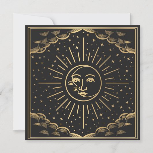 Invitation Gold Sun et Moon Tarot Card Photo Enregistrer la d (Dos)