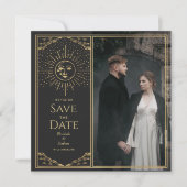 Invitation Gold Sun et Moon Tarot Card Photo Enregistrer la d (Devant)