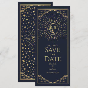 Invitation Gold Sun et MoonTarot Card Enregistrer la date