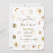 Invitation Gold Sun Moon Planètes Space Illustration blanche (Devant)