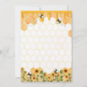 Invitation Gold Sunflower Honeycomb Honeybee Baby shower (Dos)