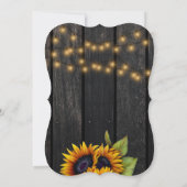 Invitation Gold sunflowers rustic country barn wood wedding (Dos)