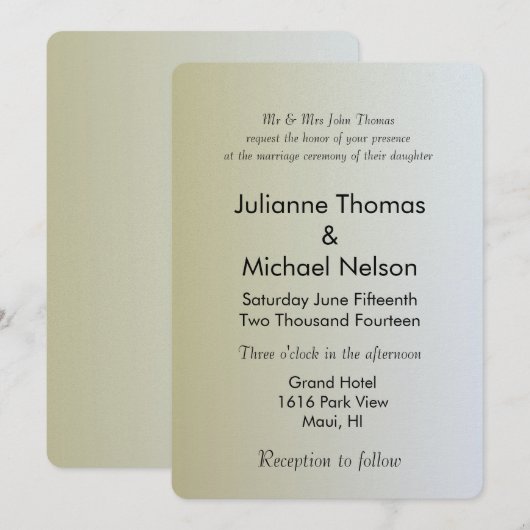 Invitation Gold Sunrise (Devant / Derrière)