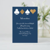 Invitation Gold sur Navy Blue Las Vegas Info Mariage Insérer (Debout devant)