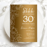 Invitation Gold Surprise 30e anniversaire<br><div class="desc">Gold Surprise 30th Birthday Party Invitation. Conception de glam féminine avec fausse feuille d'or,  accents botaniques et police de script de typographie. Carte invitation florale simple parfaite pour une célébration anniversaire surprise femme élégante. Peut être customisé à n'importe quel âge. Imprimé Zazzle invitations ou télécharger instantanément le modèle numérique.</div>