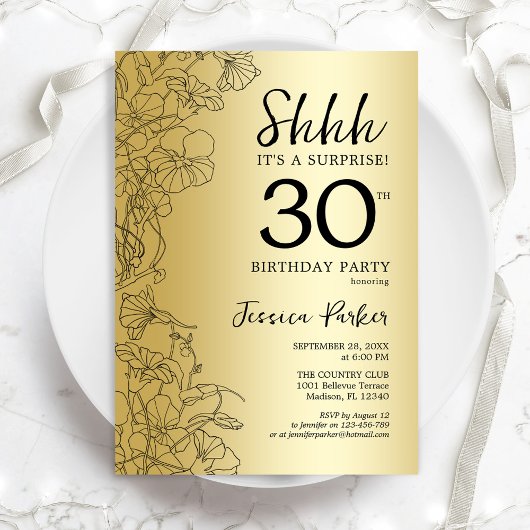 Invitation Gold Surprise 30e anniversaire
