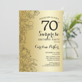 Invitation Gold Surprise 70e fête d'anniversaire (Debout devant)
