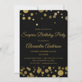 Invitation Gold Surprise fête d'anniversaire Gold Confetti (Devant)