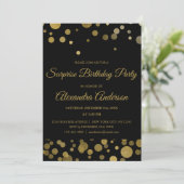 Invitation Gold Surprise fête d'anniversaire Gold Confetti (Debout devant)