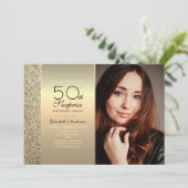 Invitation Gold Surprise Photo 50e anniversaire (Debout devant)