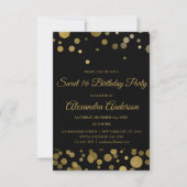 Invitation Gold Sweet 16 Anniversaire Party Gold Confetti (Devant)