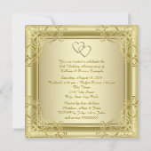 Invitation Gold Swirl 50e Mariage fête d'anniversaire (Dos)