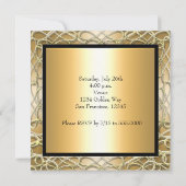 Invitation Gold Swirl Anniversaire de l'événement (Dos)