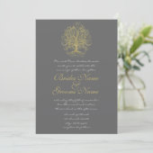 Invitation Gold Swirl Arbre Racines of Love Wedding Invitatio (Debout devant)