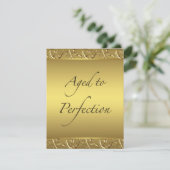 Invitation Gold Swirl vieilli à la perfection fête d'annivers (Debout devant)