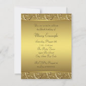 Invitation Gold Swirl vieilli à la perfection fête d'annivers (Dos)