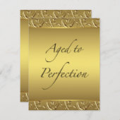Invitation Gold Swirl vieilli à la perfection fête d'annivers (Devant / Derrière)