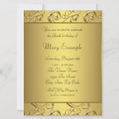 Invitation Gold Swirl vieilli à la perfection fête d'annivers (Dos)