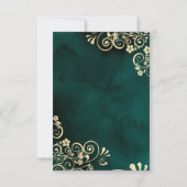 Invitation Gold Swirls Emerald Green Wedding  (Dos)