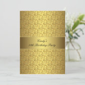 Invitation Gold Swirls Gold 50e anniversaire de fête Invitati (Debout devant)