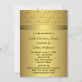 Invitation Gold Swirls Gold 50e anniversaire de fête Invitati (Dos)